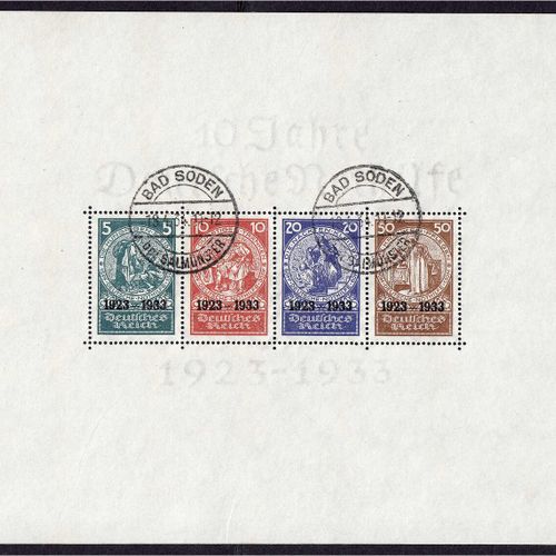Null 邮票，德国，德意志帝国，1933年德国紧急援助10年，整齐地取消了"，BAD SODEN bei SALMÜNSTER 18.4.34 11-12"。&hellip;