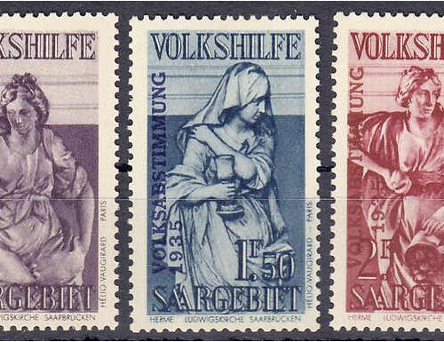 Null 邮票，德国，德国外国邮局和殖民地，德国投票区，Volkshilfe 1934，整套邮票处于薄荷豪华状态，无签名。照片证书Geigle BPP >质量很&hellip;