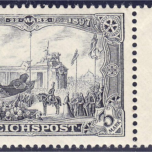 Null Briefmarken, Deutschland, Deutsches Reich, 3 M. Reichspost 1900, postfrisch&hellip;