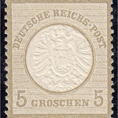Null Francobolli, Germania, Impero tedesco, 5 Groschen grande pettorale 1872, co&hellip;