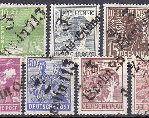Null 邮票，德国，盟军占领区（苏联区），2 Pf.-84 Pf.工人系列（地区取消）1948年，整套邮票处于薄荷状态，每个价值专家Ballschmidt/B&hellip;