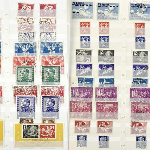Null 邮票，拍品和收藏，德国（按字母顺序排列），民主德国1949-1990 **/最好的：整齐的收藏在8个几乎是新的，大的库存相册，收集是两次新的和两次使用&hellip;