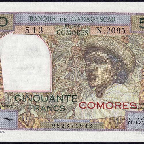 Null Billetes, extranjeros, Comoras, 50 francos o.D. (1960-1963). I. Elige 2b.