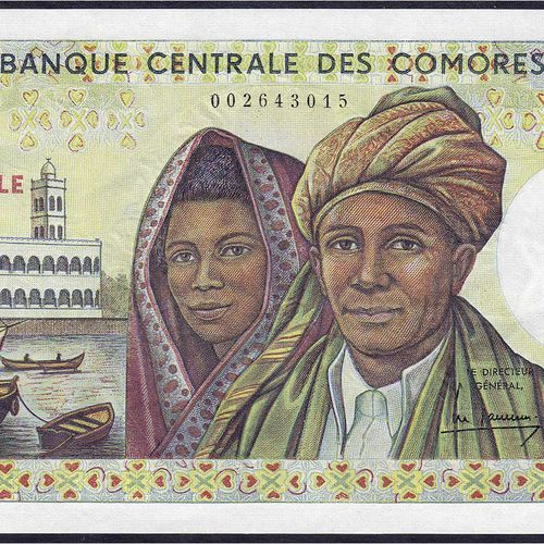 Null Banknoten, Ausland, Komoren, 5000 Francs o.D. (1984-2005). I. Pick 12a.