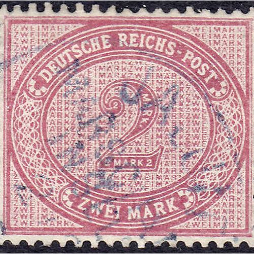 Null 邮票，德国，德国外国邮局和殖民地，马绍尔群岛，2 M暗红色胭脂红1892/1901，特别是颜色新鲜的标本（有些修复），有蓝色取消JALUIT MARS&hellip;