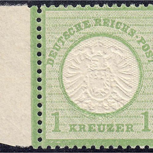Null 邮票，德国，德意志帝国，1 Kreuzer大胸牌1872年，薄荷状态，无签名，左侧有侧边空白。照片报告 Krug BPP >这枚薄荷邮票颜色新鲜，邮票&hellip;