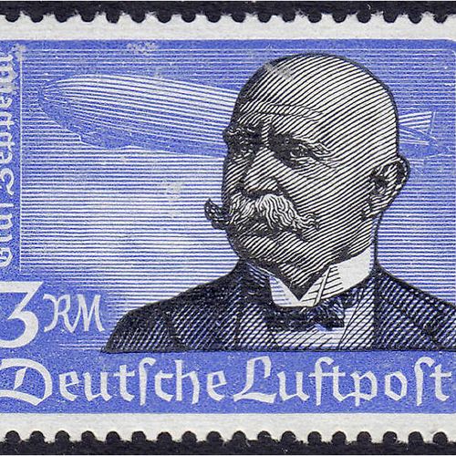 Null 邮票，德国，德意志帝国，3M。1934年的Flugpost，状况良好，有横向的树胶凹槽。400,-欧元。
**米歇尔539岁。