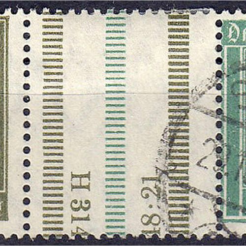 Timbres, Allemagne, Deutsches Reich, 10+Z+30 Germania et chiffres 1921, oblitéré&hellip;