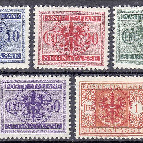 Null 邮票，德国，德国外国邮局和殖民地，1939/1945年的德国占领问题，1944年的5 C - 2 L邮票，整套邮票均为全新状态。短暂的证书Brunel&hellip;