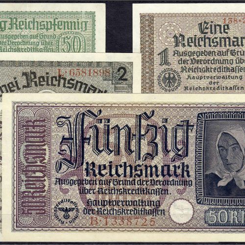 Null 钞票，从1871年开始的德国钞票，根据罗森伯格，德意志帝国，1871-1945年，德国国防军和占领区问题二战，1939-1945年6个帝国信用现金钞票&hellip;