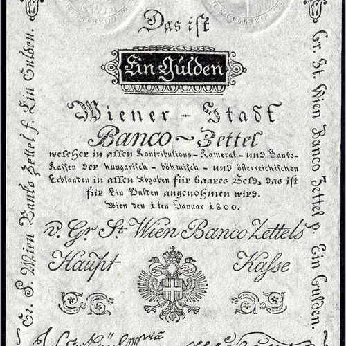 Null Billetes, extranjeros, Austria, 1 Gulden 1.1.1800. I- Pick A29.
