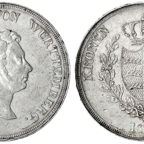 Null Monedas y medallas alemanas antiguas, Württemberg, Wilhelm I, 1816-1864, Kr&hellip;