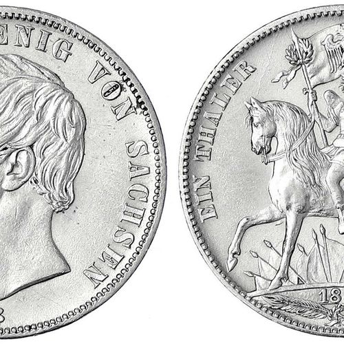 Null Monete e medaglie tedesche antiche, linea sassone-albertina, Johann, 1854-1&hellip;