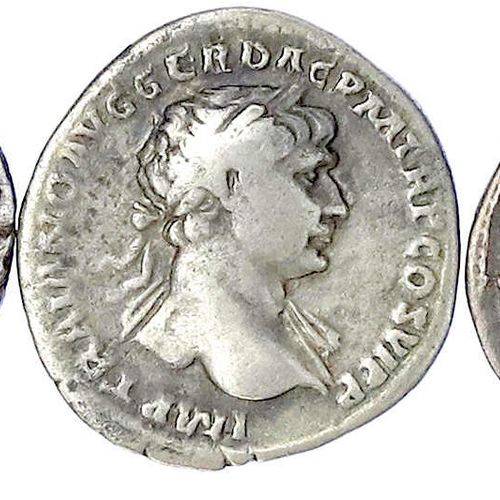 Null Römische Münzen, Kaiserzeit, Trajan, 98-117, 3 Denare: Divus Pater Traian, &hellip;