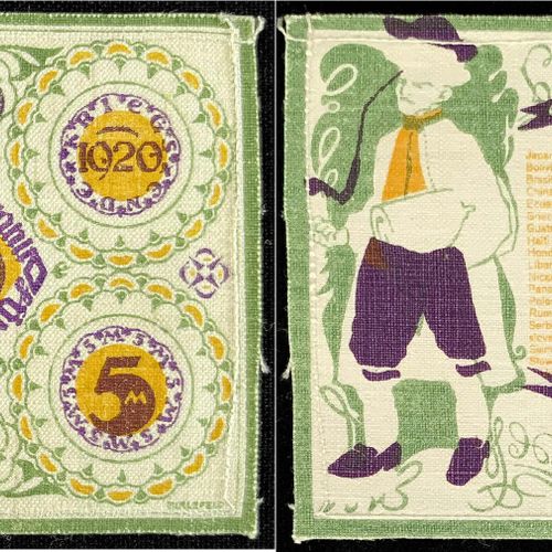 Null 钞票，德国Notgeld和KGL，比勒费尔德（威斯特伐利亚），Notgeld besonderer Art，5马克亚麻布，白色10.1.1920.Vs&hellip;