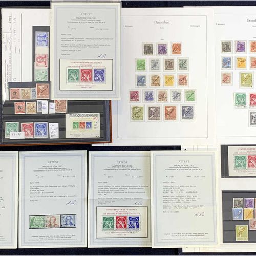 Null 邮票，拍品和收藏，德国（按字母顺序排列），柏林1948/1980 **/最好的：美丽的遗产持有者，有两个黑色套印系列的薄荷，一套复杂的黑色套印二手照片&hellip;
