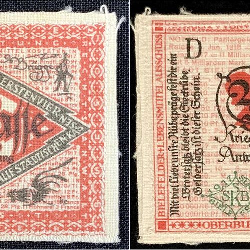 Null 纸币，德国Notgeld和KGL，比勒费尔德（威斯特伐利亚），Notgeld besonderer Art，25 Pfg.亚麻布，白色1.7.1917&hellip;