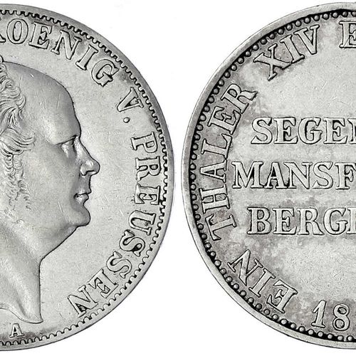 Null 旧德国硬币和奖章，勃兰登堡-普鲁士，弗里德里希-威廉四世，1840-1861，Ausbeutetaler 1856 A. 非常好/非常好，很小。边缘的&hellip;