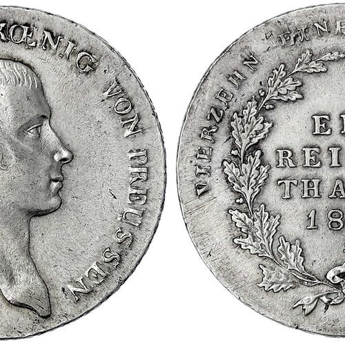 Null 旧德国硬币和奖章，勃兰登堡-普鲁士，弗里德里希-威廉三世，1797-1840，塔勒1814A，柏林。优秀。Jaeger 33. Thun 244. A&hellip;