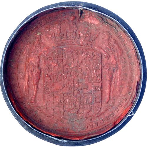 Null 旧德国硬币和奖章，勃兰登堡-普鲁士，腓特烈-威廉二世，1786-1797，铁盒中的皇家漆印。直径82毫米，非常精致