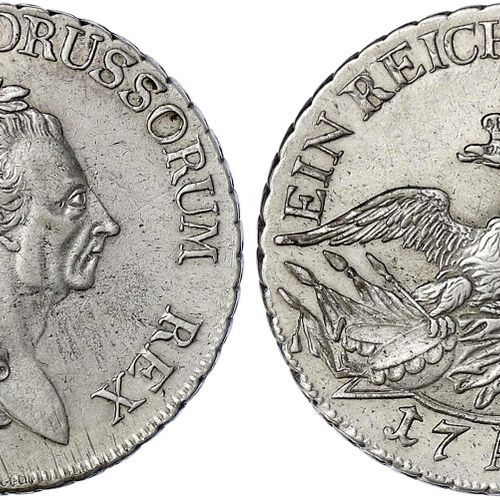 Null 旧德国硬币和奖章，勃兰登堡-普鲁士，腓特烈二世，1740-1786，Reichstaler 1785 A，柏林。几乎优秀，有点粗糙的地方。Olding&hellip;