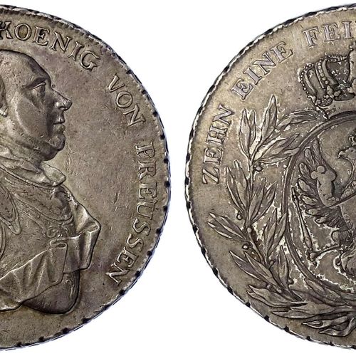 Null 旧德国硬币和奖牌，勃兰登堡-普鲁士，弗里德里希-威廉二世，1786-1797年，1794年公约塔勒。 用于与德国南部的贸易。优秀，略有调整，美丽的铜锈&hellip;