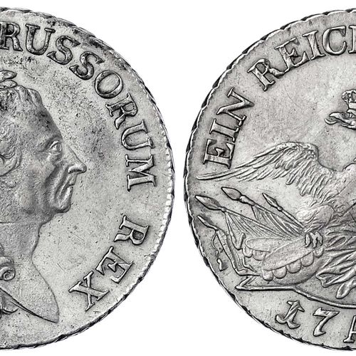 Null 旧德国硬币和奖章，勃兰登堡-普鲁士，腓特烈二世，1740-1786，Reichstaler 1786 A，柏林。老人的画像。优秀，稍作调整。Oldin&hellip;