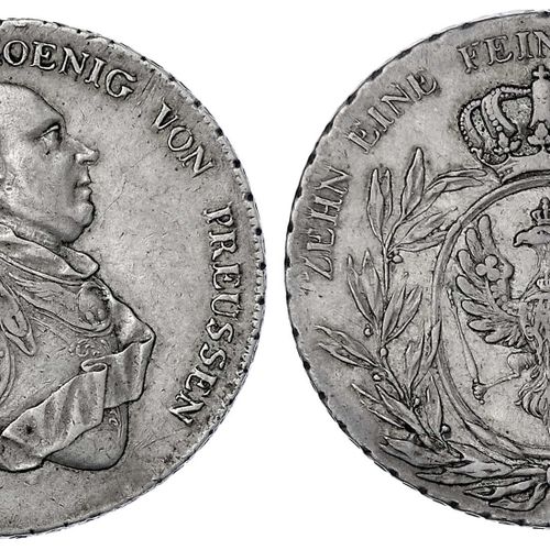 Null 旧德国硬币和奖牌，勃兰登堡-普鲁士，腓特烈-威廉二世，1786-1797年，1794年公约塔勒。 用于与德国南部的贸易。非常好/优秀，美丽的铜锈。Ja&hellip;