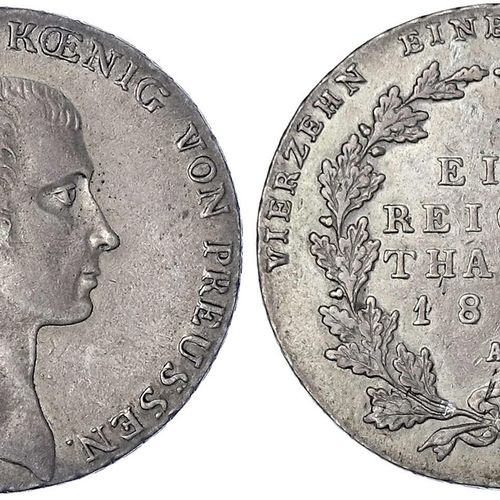 Null 旧德国硬币和奖牌，勃兰登堡-普鲁士，弗里德里希-威廉三世，1797-1840，Thaler 1816 A，柏林。非常好/非常好，美丽的光泽。Jaege&hellip;