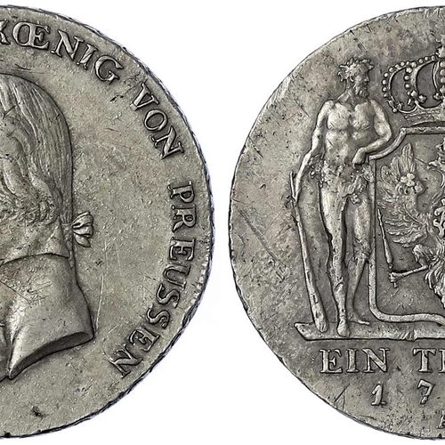 Null 旧德国硬币和奖章，勃兰登堡-普鲁士，弗里德里希-威廉三世，1797-1840，Thaler 1799 A，柏林。好的非常好，属于腐蚀的模具。Jaege&hellip;