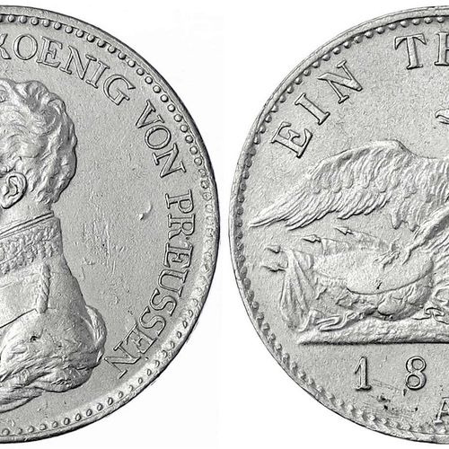 Null 旧德国硬币和奖章，勃兰登堡-普鲁士，腓特烈-威廉三世，1797-1840，Thaler 1817 A，柏林。优秀，有小的托架缺陷。Jaeger 37.&hellip;