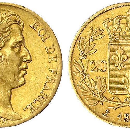 Null Monnaies et médailles d'or étrangères, France, Charles X, 1824-1830, 20 Fra&hellip;