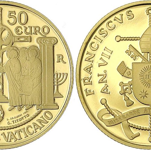 Null Foreign gold coins and medals, Italy-Church State, Francis I, since 2013, 5&hellip;