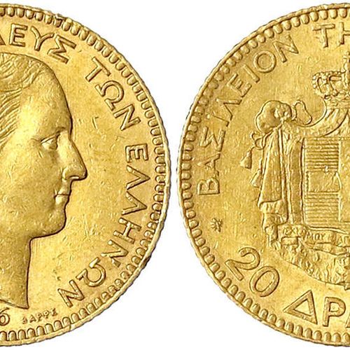 Null Monete e medaglie d'oro straniere, Grecia, Giorgio I, 1863-1913, 20 dracme &hellip;