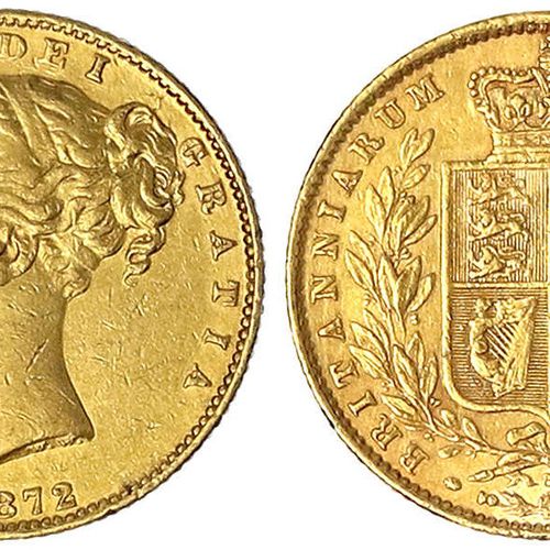 Null 外国金币和奖章，英国，维多利亚，1837-1901年，1872年的主权，带85号模具，7.99克。917/1000。优秀。斯宾克。3853B.
