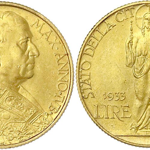 Null Foreign Gold Coins and Medals, Italy-Church State, Pius XI, 1922-1939, 100 &hellip;