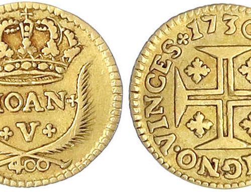 Null Monnaies et médailles d'or étrangères, Portugal, Joao V., 1706-1750, 400 ri&hellip;