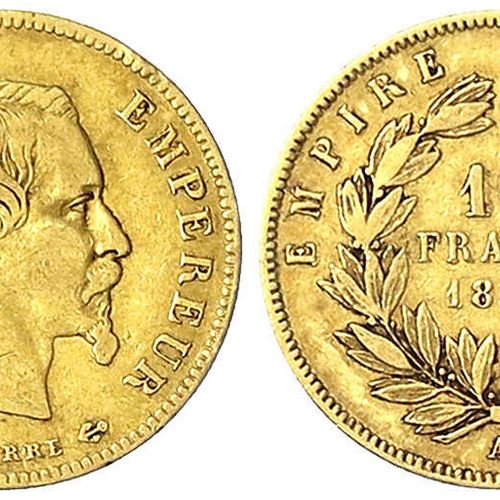 Null 外国金币和奖章，法国，拿破仑三世，1852-1870，10法郎1857A，巴黎。6.45克。900/1000，非常好。Krause/Mishler 7&hellip;