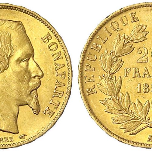 Null 外国金币和奖章，法国，拿破仑三世，1852-1870，20法郎1852 A，巴黎。单一类型。6,45 g.900/1000。良好的优秀。Krause/&hellip;
