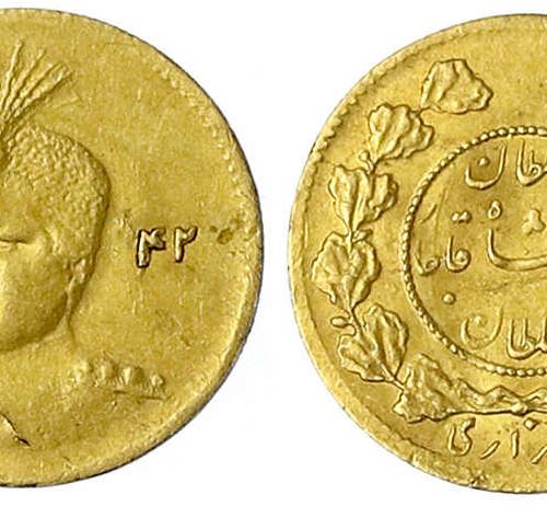 Null Monnaies et médailles d'or étrangères, Iran, Ahmad Shah, 1909-1925, 1/2 Tom&hellip;