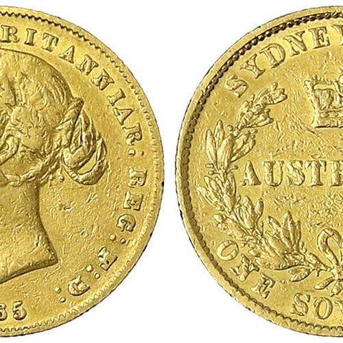 Null 外国金币和奖章，澳大利亚，维多利亚州，1837-1901年，1865年主权，悉尼铸币厂。7,94 g.917/1000.几乎是非常好的。Krause/&hellip;