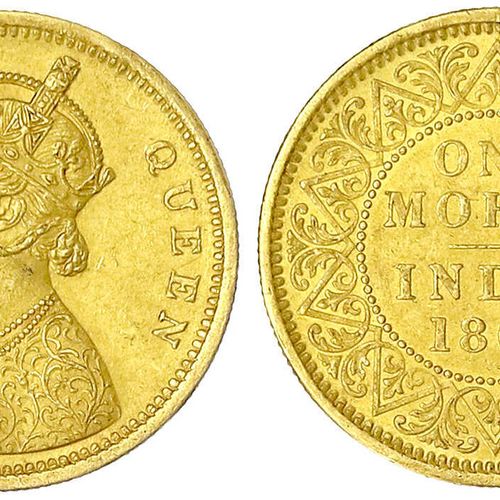 Null 外国金币和奖牌，印度-英国，维多利亚，1837-1901，Mohur 1862。11.62克。Krause/Mishler 480. Friedber&hellip;