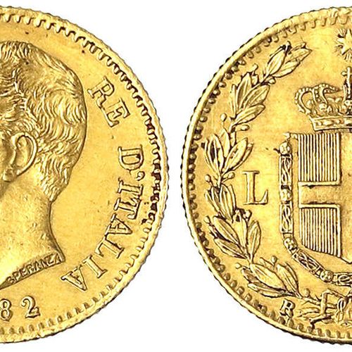 Null Monedas y medallas de oro extranjeras, Italia- Reino, Umberto I, 1878-1900,&hellip;