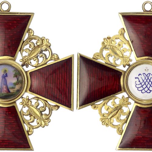 Null Orden und Ehrenzeichen aus Gold, Russland, Zarenzeit, bis 1917, Kreuz zum O&hellip;