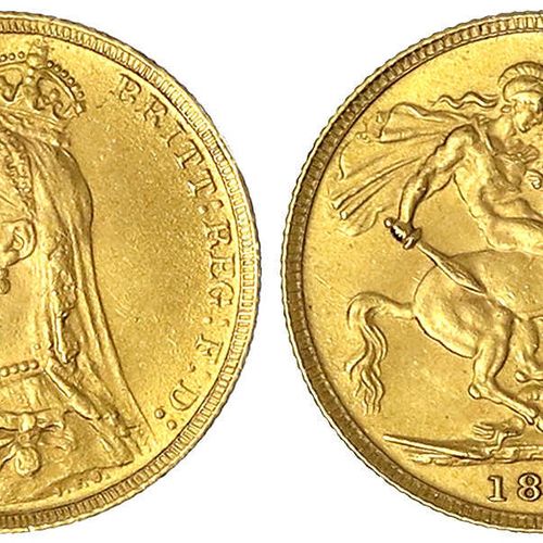 Null 外国金币和奖章，英国，维多利亚，1837-1901，1889年主权。917/1000。优秀/邮票光泽。斯宾克。3866B.