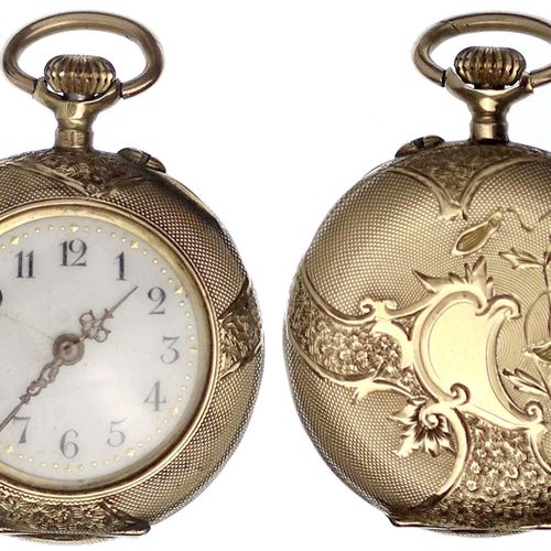 Null Uhren aus Gold - Taschenuhren - 
Schweizer Damentaschenuhr um 1900. Gelbgol&hellip;