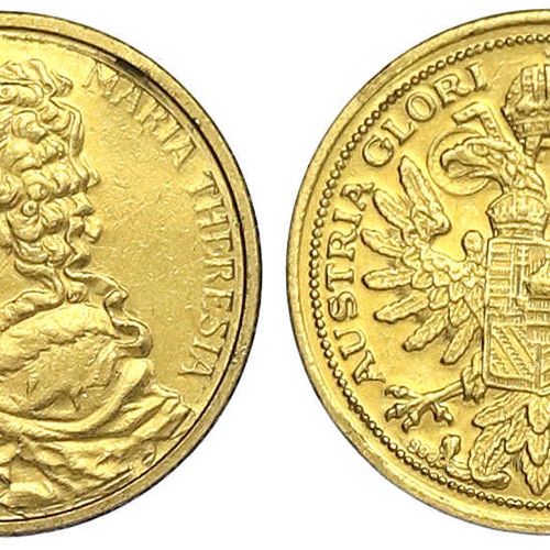 Null 哈布斯堡世袭领地和奥地利的黄金 - 奥地利共和国 - 第二共和国，自1945年以来
玛丽亚-特蕾莎和茜茜身上的2枚奥地利金质奖章。共6,20克。精美的&hellip;