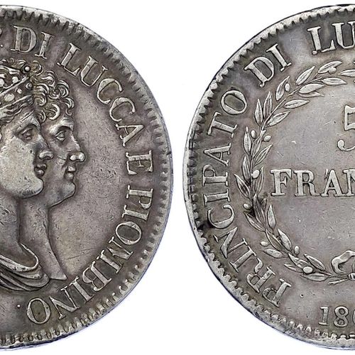 Null 外国硬币和奖章 - 意大利-卢卡 - Elisa Bonaparte 和 Felix Bacciocchi, 1805-1814年
5 Franchi&hellip;