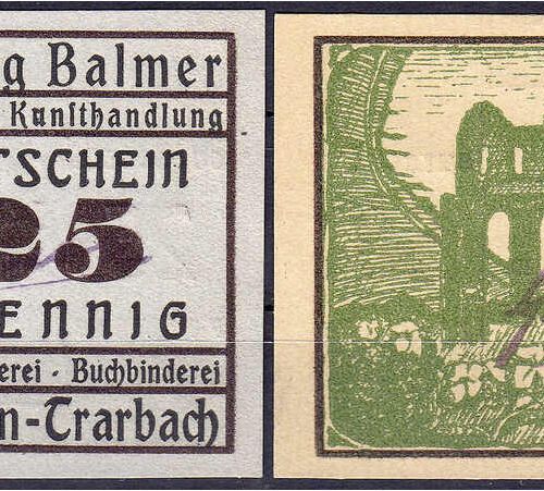 Null Georg Balmer, 25 and 50 Pfg. 15.7.1921. Both with violet signature stamp. I&hellip;
