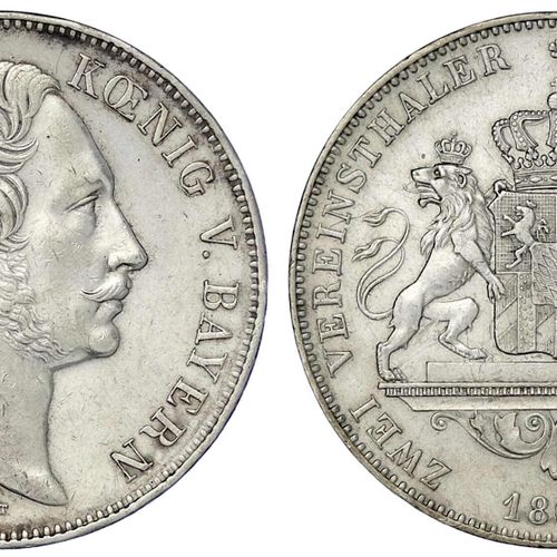 Altdeutsche Münzen und Medaillen Bayern Maximilian II. Joseph, 1848-1864 Double &hellip;